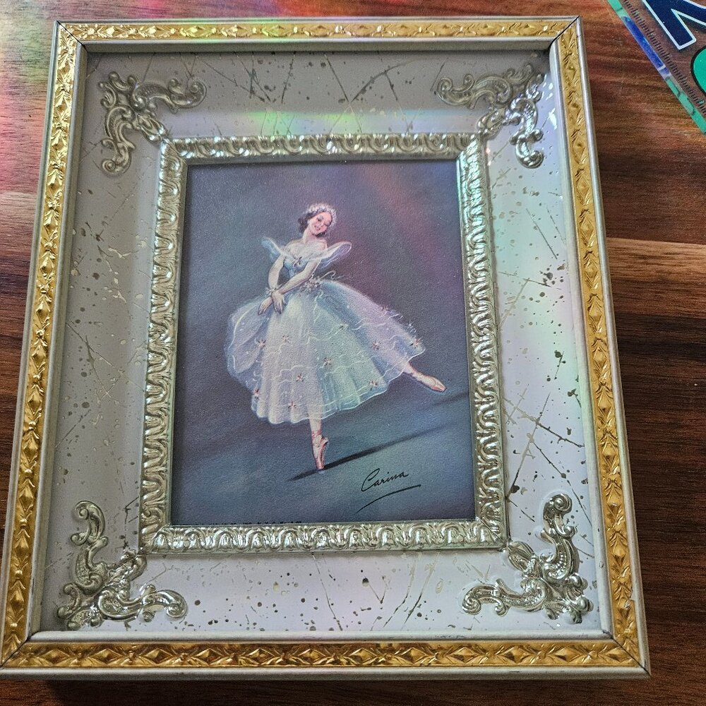 VINTAGE BALLERINA CARINA ART PRINT WALL HANGING